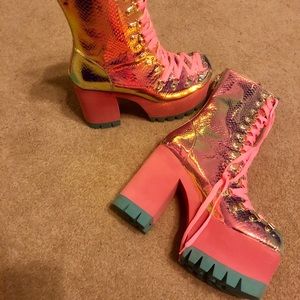 Club Exx Dolls Kill Pink Platform Boots